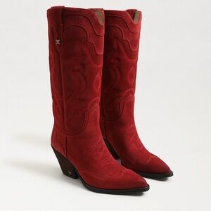 Sam Edelman Red Cowboy boots wide calf